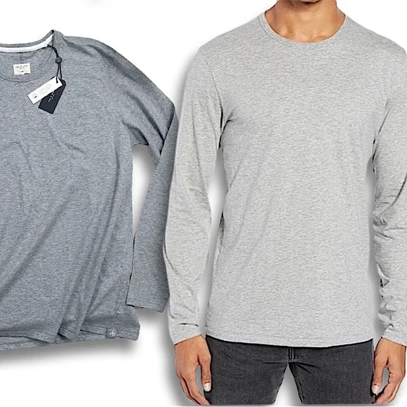 Rag & Bone Classic Long Sleeve Tee Heather Grey - Picture 16 of 16